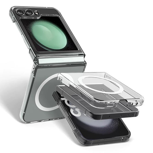 Galaxy Z Flip 6 Kılıf Kamera Korumalı M-safe Sert PC Zore Porto Kapak Şeffaf