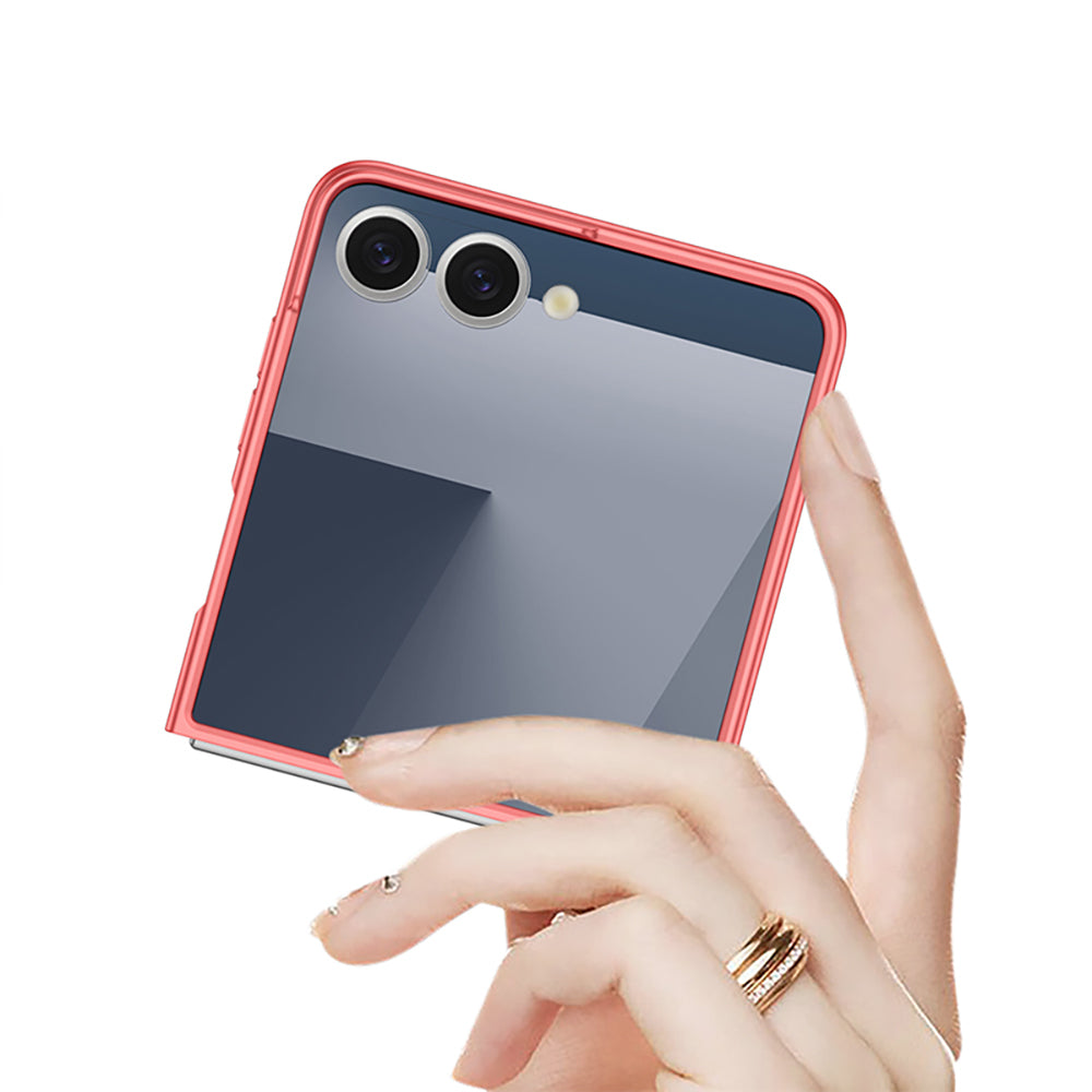 Galaxy Z Flip 7 Kılıf Wireless Şarj Özellikli Zore Kıpta M-safe Kapak Gümüş