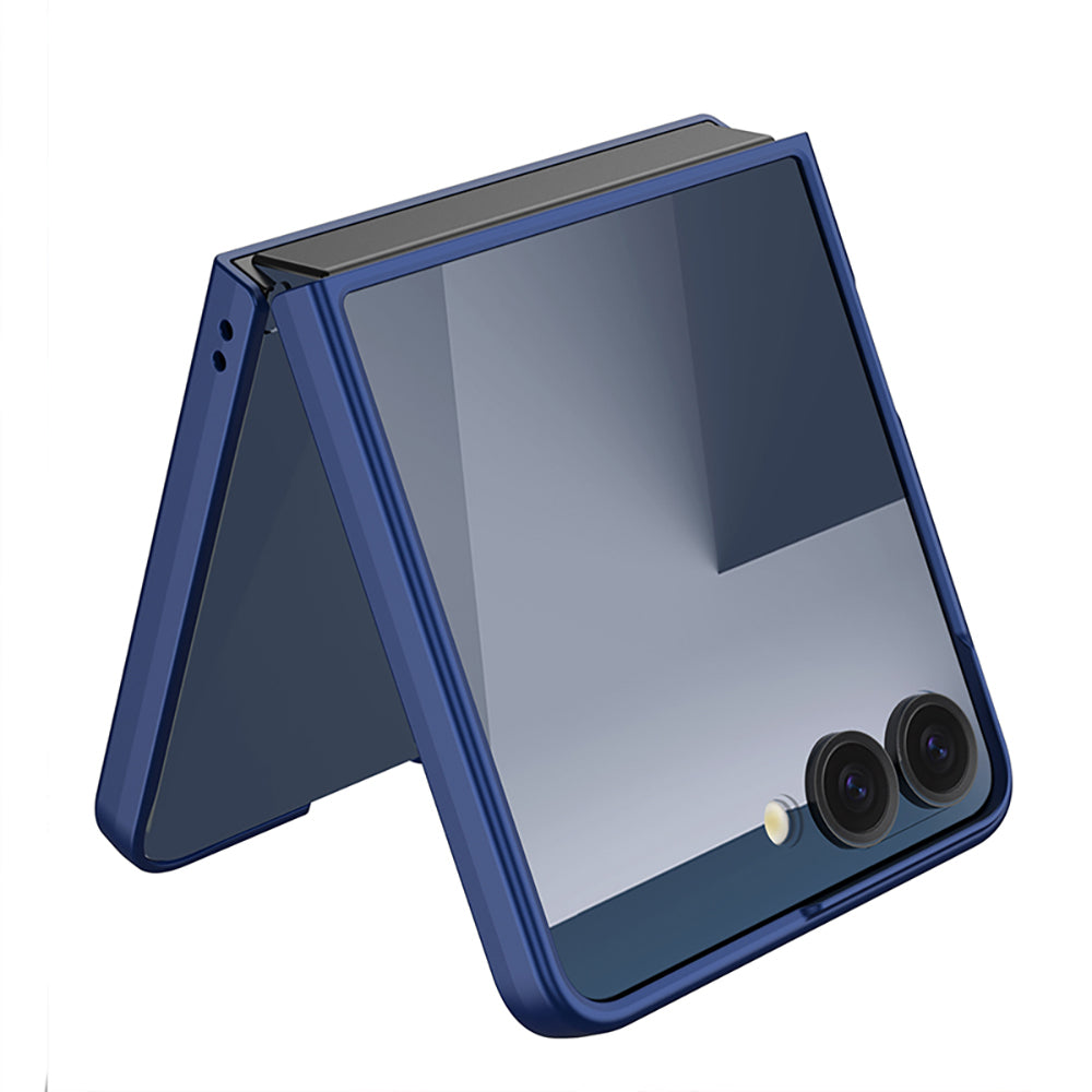 Galaxy Z Flip 7 Kılıf Wireless Şarj Özellikli Zore Kıpta M-safe Kapak Gümüş