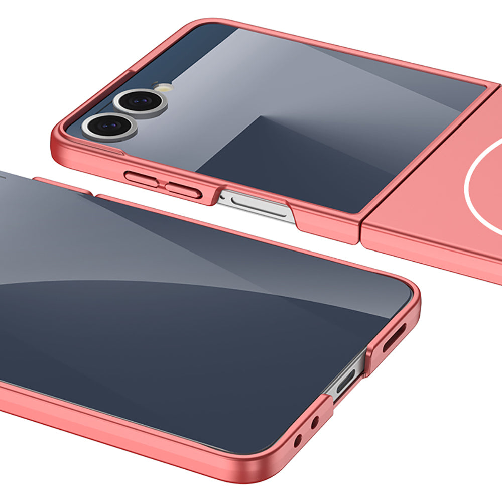 Galaxy Z Flip 7 Kılıf Wireless Şarj Özellikli Zore Kıpta M-safe Kapak Lacivert