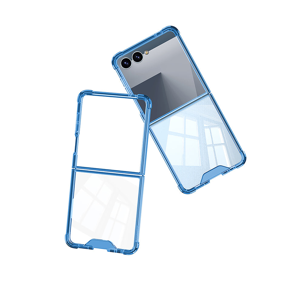 Galaxy Z Flip 7 Kılıf Zore Full Camlı Kıpta Kapak Mor