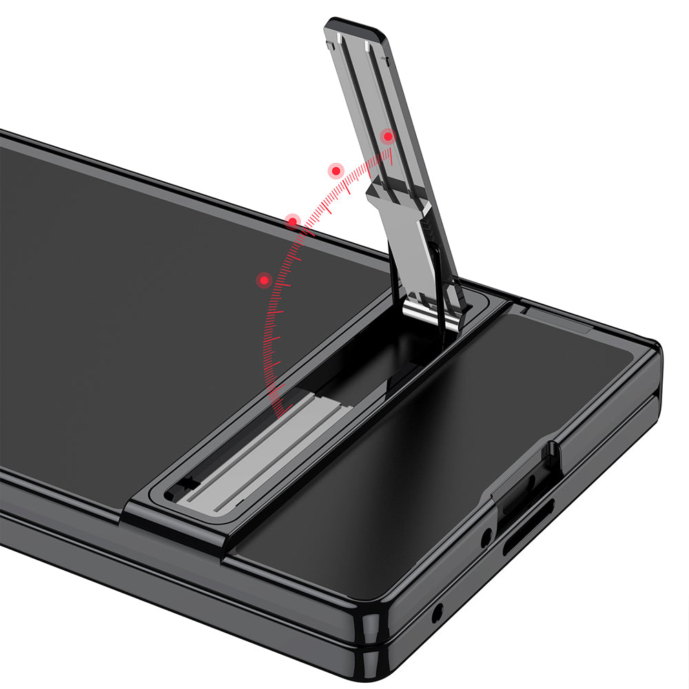 Galaxy Z Fold 7 Kılıf Kamera Korumalı Şeffaf Tasarımlı Zore Lego Standlı Kapak Gold