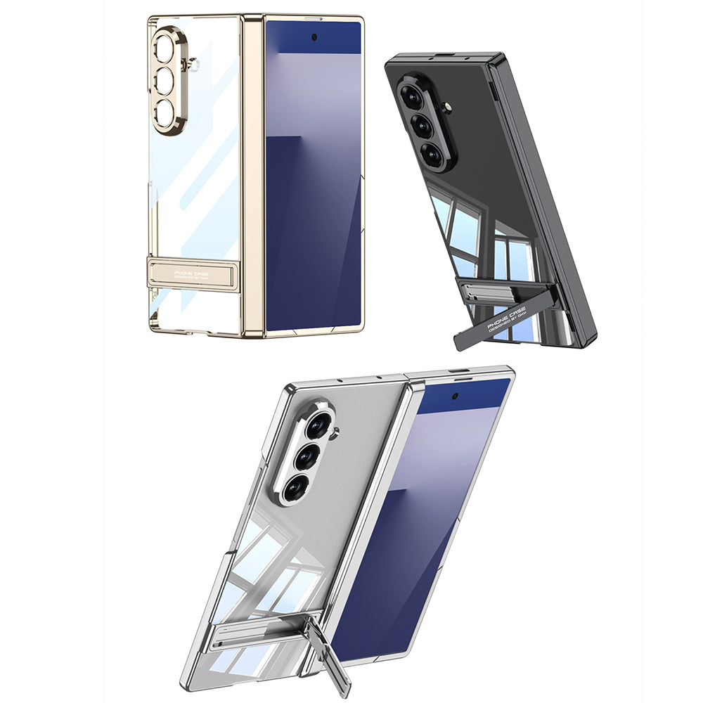 Galaxy Z Fold 7 Kılıf Kamera Korumalı Şeffaf Tasarımlı Zore Lego Standlı Kapak Siyah