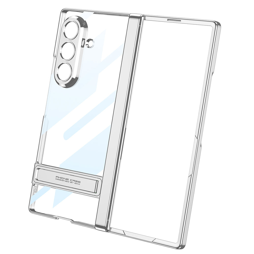 Galaxy Z Fold 7 Kılıf Kamera Korumalı Şeffaf Tasarımlı Zore Lego Standlı Kapak Gümüş