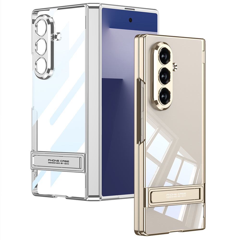 Galaxy Z Fold 7 Kılıf Kamera Korumalı Şeffaf Tasarımlı Zore Lego Standlı Kapak Lacivert