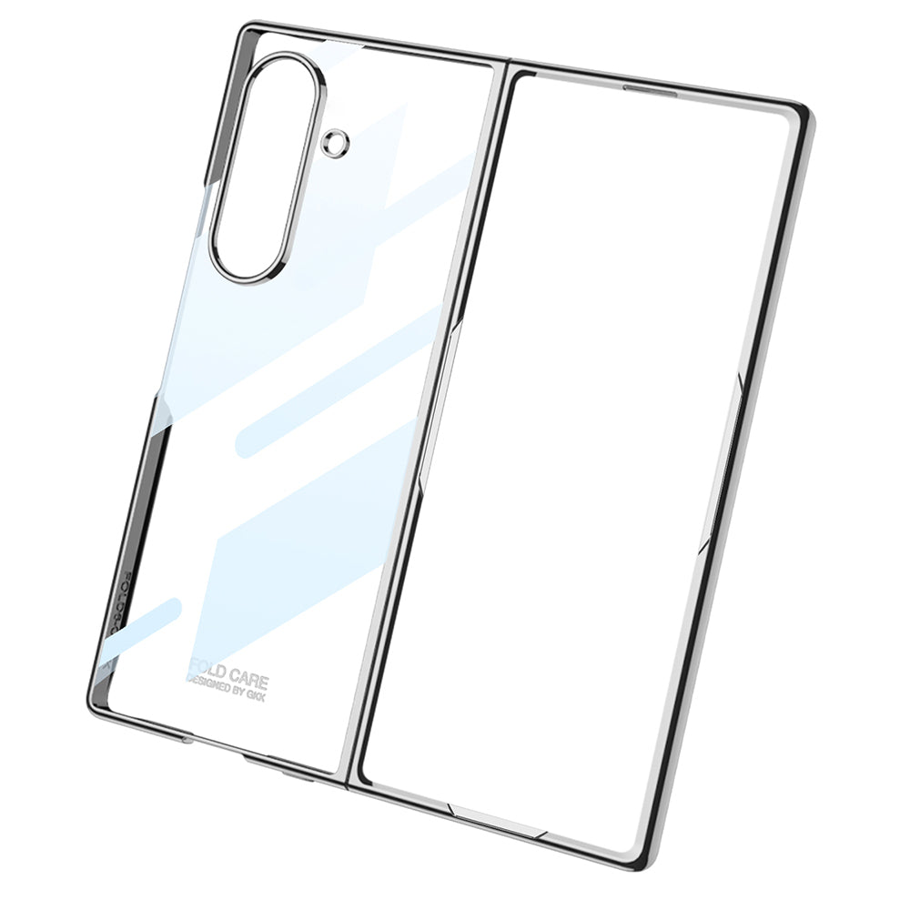 Galaxy Z Fold 7 Kılıf Zore Full Camlı Kıpta Kapak Gri-Yeşil