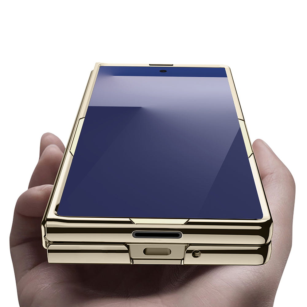 Galaxy Z Fold 7 Kılıf Zore Full Camlı Kıpta Kapak Siyah