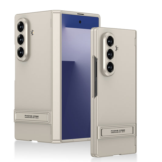 Galaxy Z Fold 7 Kılıf Zore Kıpta Standlı Kapak Gold