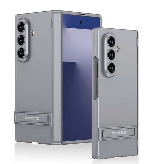 Galaxy Z Fold 7 Kılıf Zore Kıpta Standlı Kapak Gri