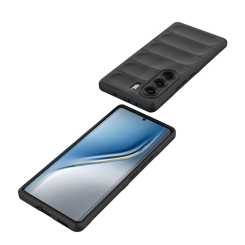 Tecno Camon 40 Pro Kılıf Esnek TPU Oyuklu Arka Yüzey Tasarımlı Zore Etnik Silikon Kapak Siyah