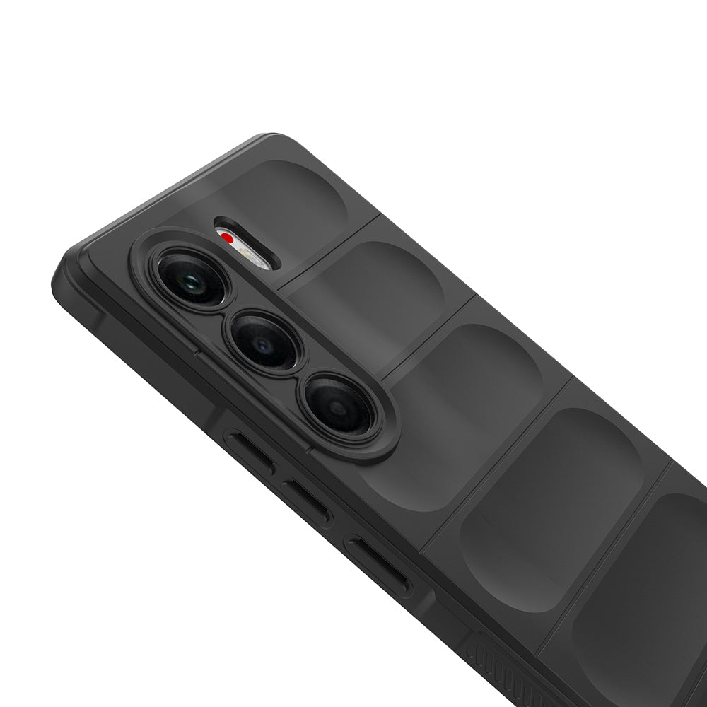 Tecno Camon 40 Pro Kılıf Esnek TPU Oyuklu Arka Yüzey Tasarımlı Zore Etnik Silikon Kapak Koyu Yeşil