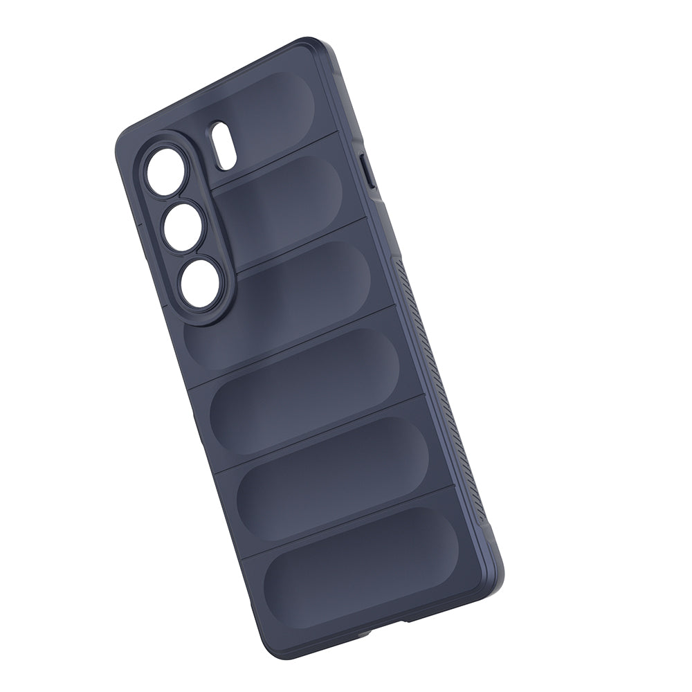 Tecno Camon 40 Pro Kılıf Esnek TPU Oyuklu Arka Yüzey Tasarımlı Zore Etnik Silikon Kapak Lacivert