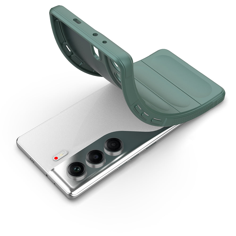 Tecno Camon 40 Pro Kılıf Esnek TPU Oyuklu Arka Yüzey Tasarımlı Zore Etnik Silikon Kapak Lacivert