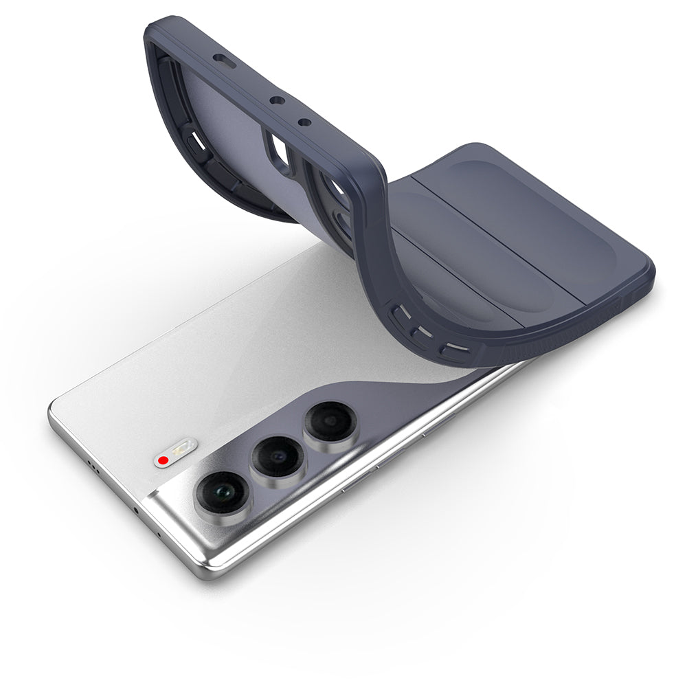 Tecno Camon 40 Pro Kılıf Esnek TPU Oyuklu Arka Yüzey Tasarımlı Zore Etnik Silikon Kapak Koyu Yeşil