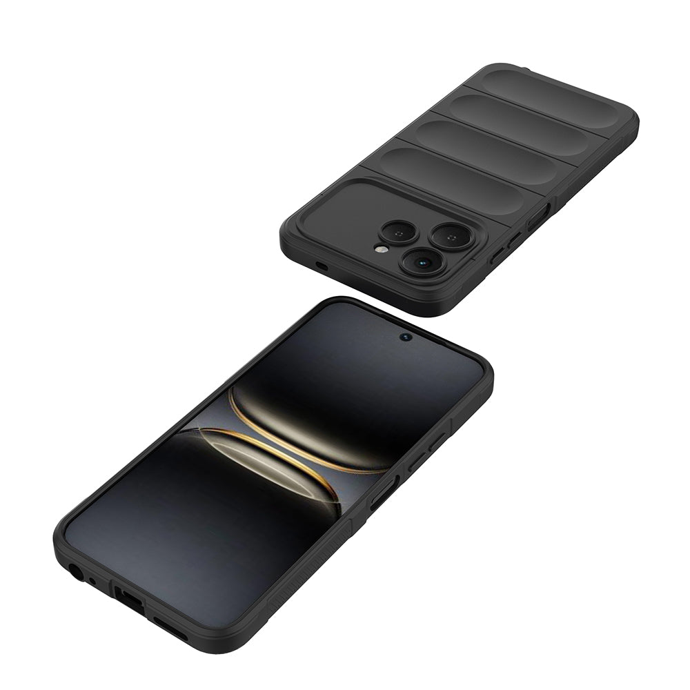 Tecno Spark 40 Kılıf Esnek TPU Oyuklu Arka Yüzey Tasarımlı Zore Etnik Silikon Kapak Siyah