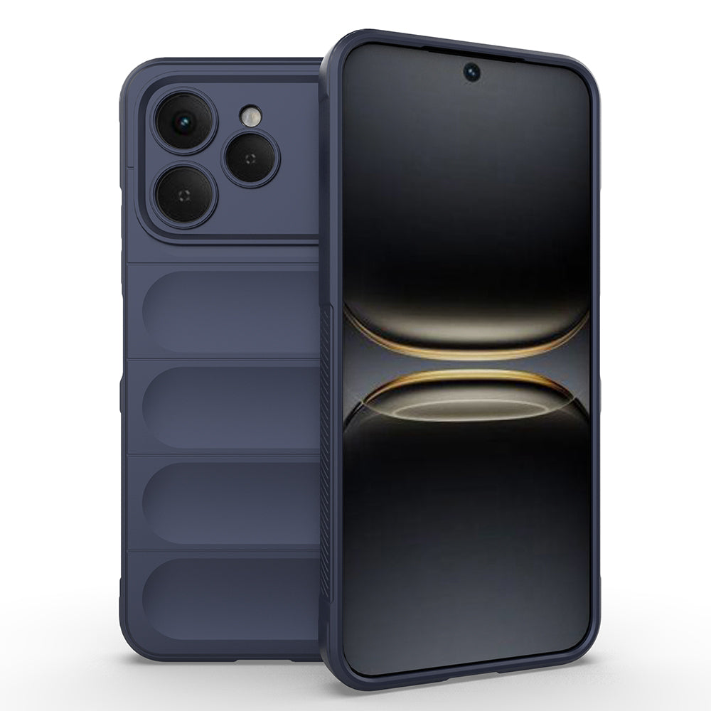 Tecno Spark 40 Kılıf Esnek TPU Oyuklu Arka Yüzey Tasarımlı Zore Etnik Silikon Kapak Siyah