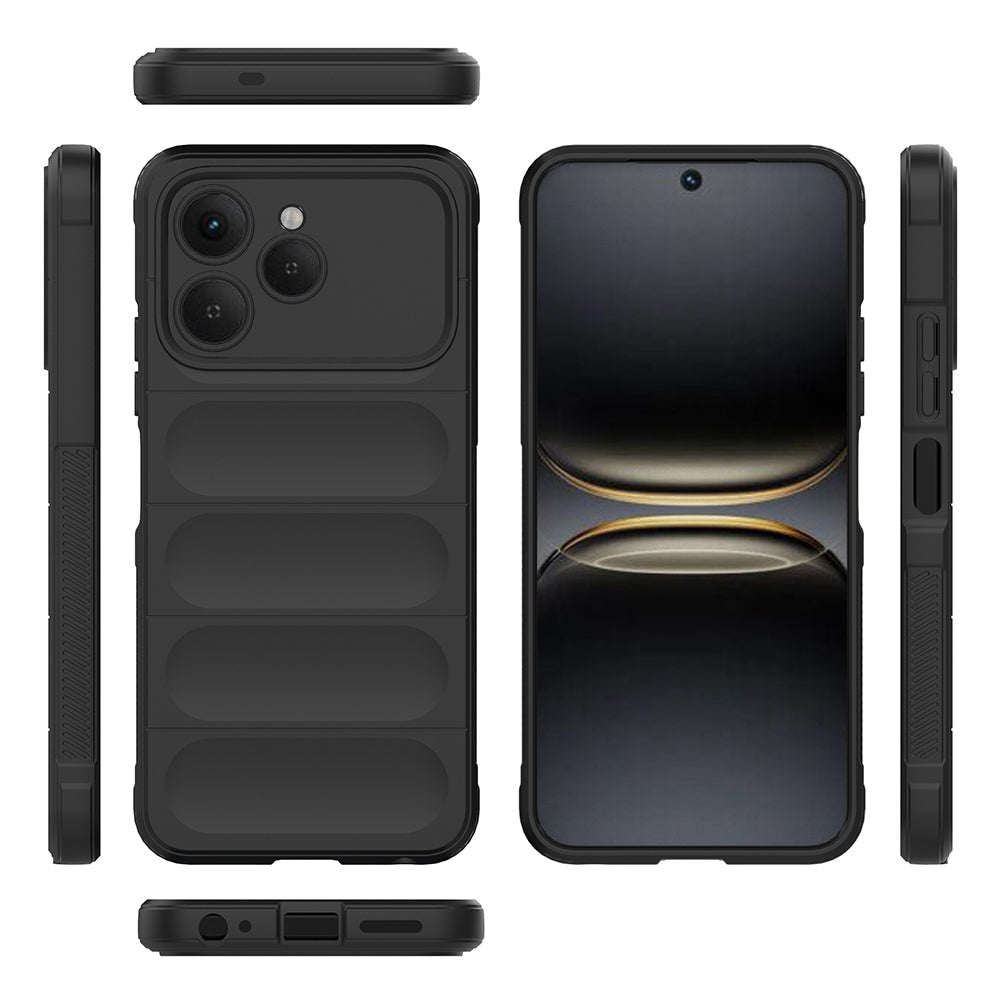 Tecno Spark 40 Kılıf Esnek TPU Oyuklu Arka Yüzey Tasarımlı Zore Etnik Silikon Kapak Koyu Yeşil