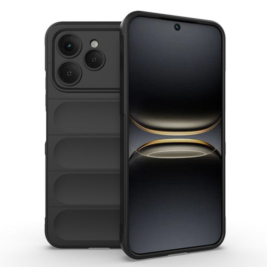 Tecno Spark 40 Kılıf Esnek TPU Oyuklu Arka Yüzey Tasarımlı Zore Etnik Silikon Kapak Siyah