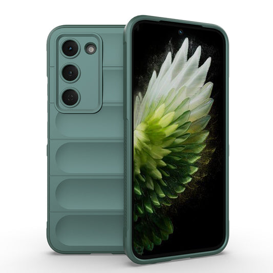 Tecno Spark 40 Pro Kılıf Esnek TPU Oyuklu Arka Yüzey Tasarımlı Zore Etnik Silikon Kapak Koyu Yeşil