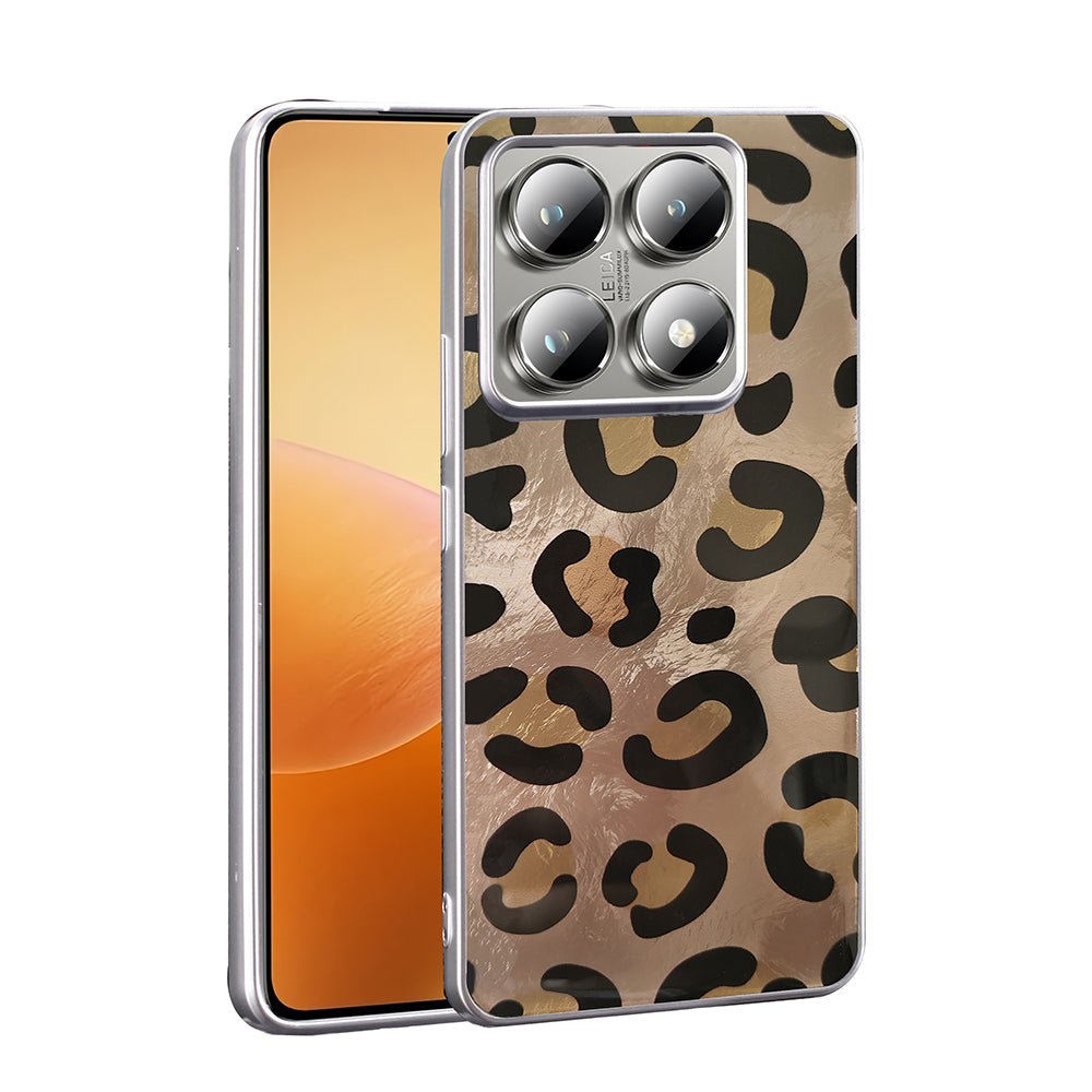 Xiaomi 14T Pro Kılıf Desenli Zore Mep Kapak Gri Leopar