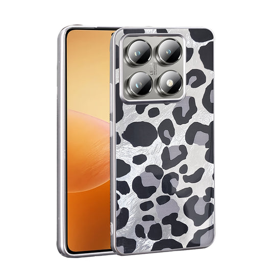 Xiaomi 14T Pro Kılıf Desenli Zore Mep Kapak Gri Leopar