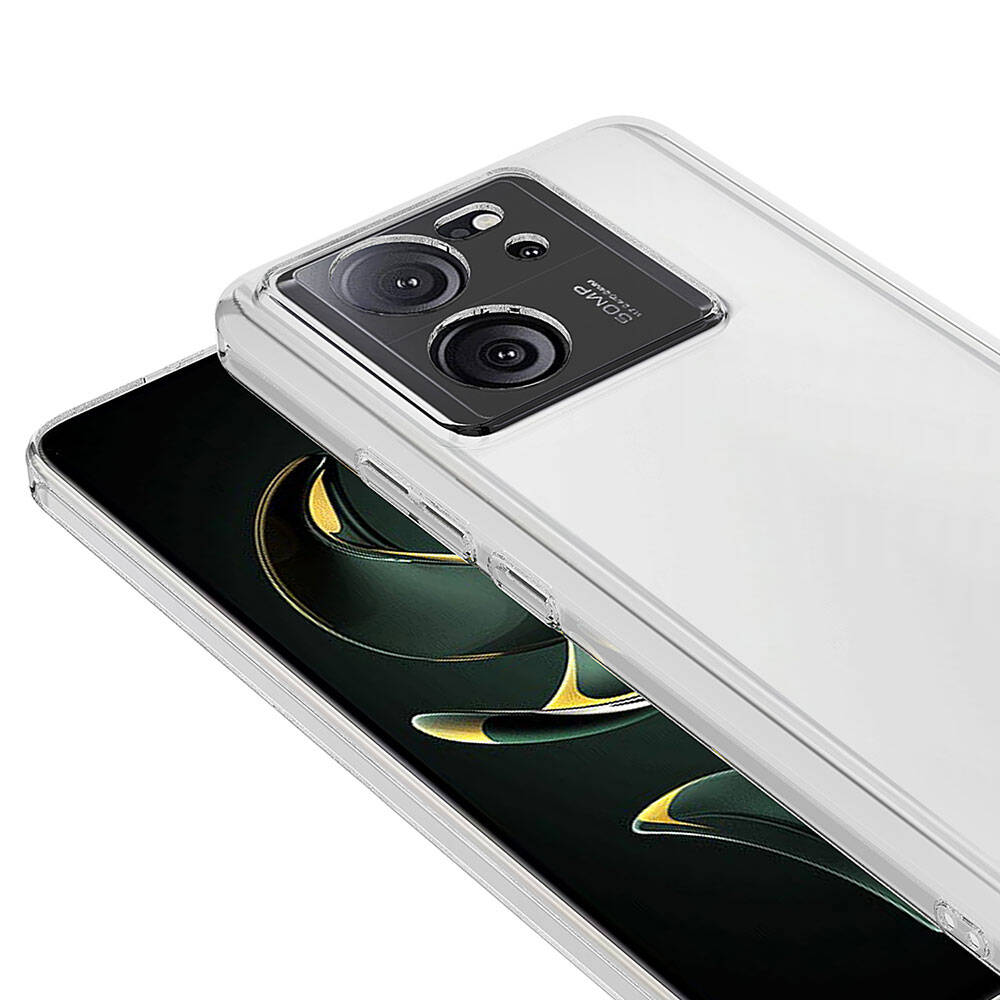 Xiaomi Mi 13T Kılıf Nano Oleofobik Özellikli Sert Arka Yüzey Zore Droga Kapak Renksiz