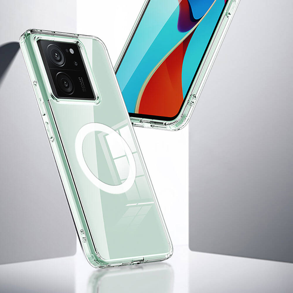 Xiaomi Mi 13T Pro Kılıf Sert PC Arka Yüzey Wireless Şarj Özellikli Zore Flet Magsafe Kapak Renksiz