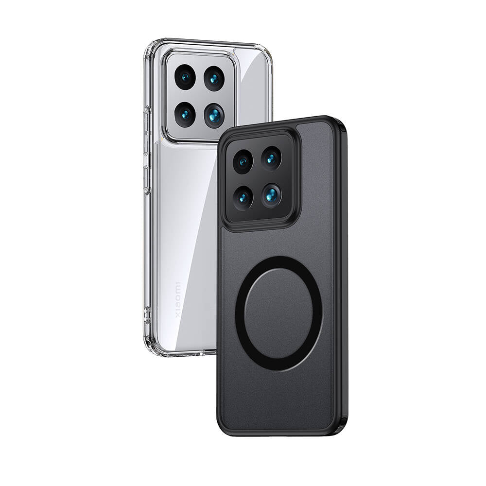 Xiaomi Mi 14 Kılıf Sert PC Arka Yüzey Wireless Şarj Özellikli Zore Flet Magsafe Kapak Siyah