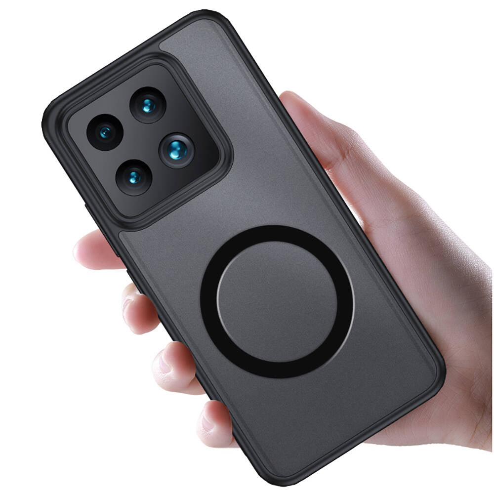 Xiaomi Mi 14 Kılıf Sert PC Arka Yüzey Wireless Şarj Özellikli Zore Flet Magsafe Kapak Renksiz