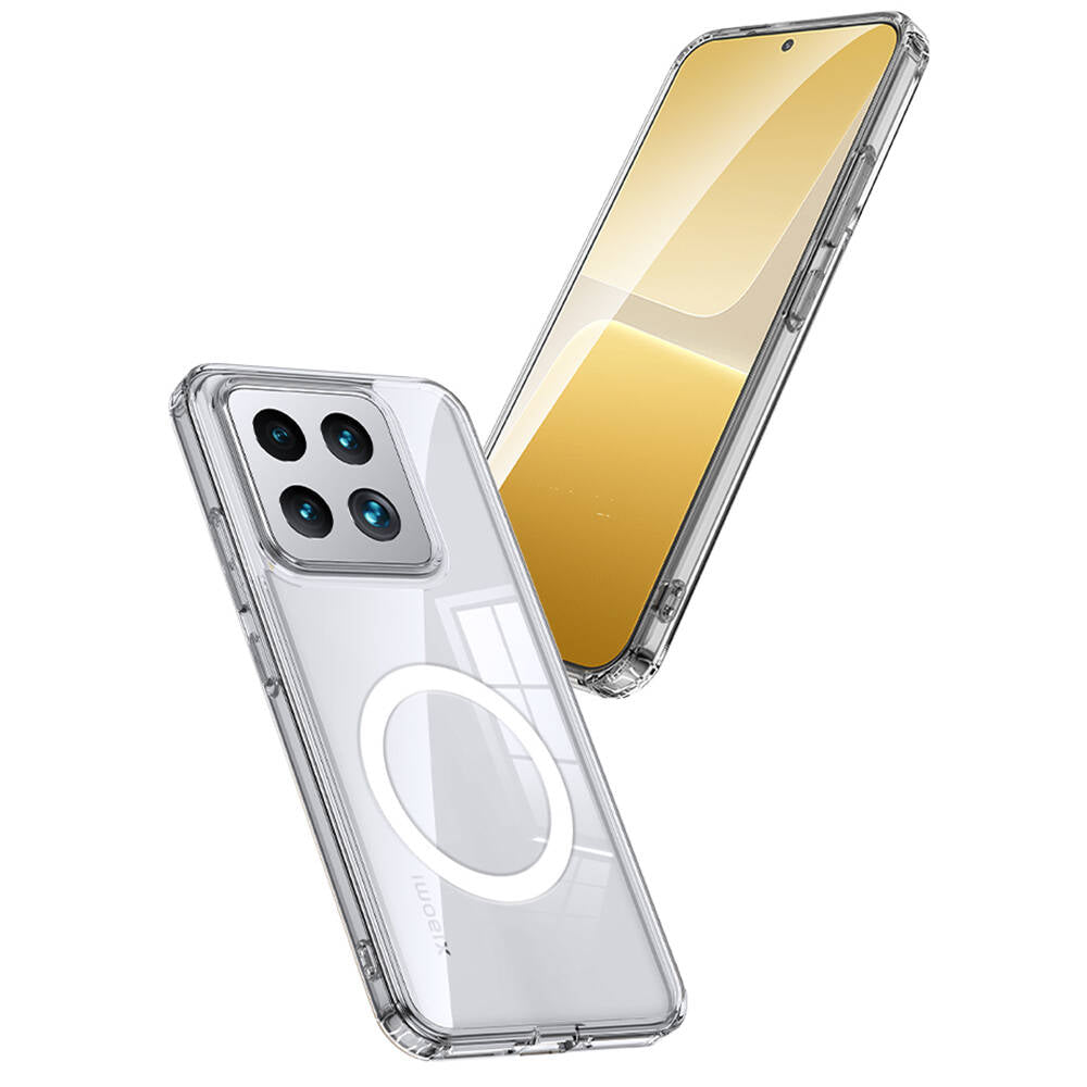 Xiaomi Mi 14 Kılıf Sert PC Arka Yüzey Wireless Şarj Özellikli Zore Flet Magsafe Kapak Siyah