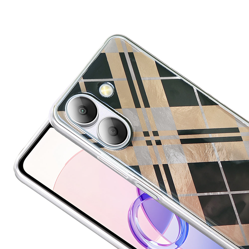 Xiaomi Redmi 13C Kılıf Desenli Zore Mep Kapak Gri Leopar