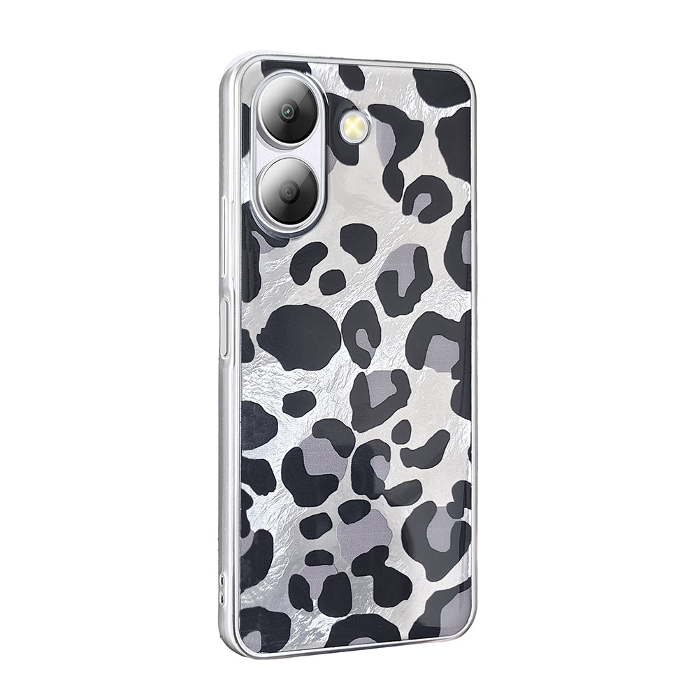 Xiaomi Redmi 13C Kılıf Desenli Zore Mep Kapak Gri Leopar