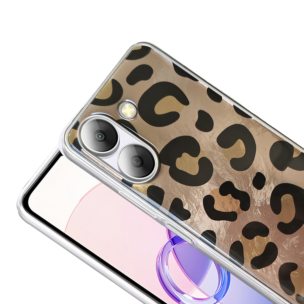 Xiaomi Redmi 13C Kılıf Desenli Zore Mep Kapak Gri Leopar