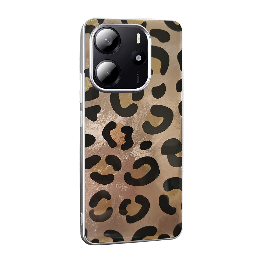Xiaomi Redmi Note 14 5G Kılıf Desenli Zore Mep Kapak Gold Leopar