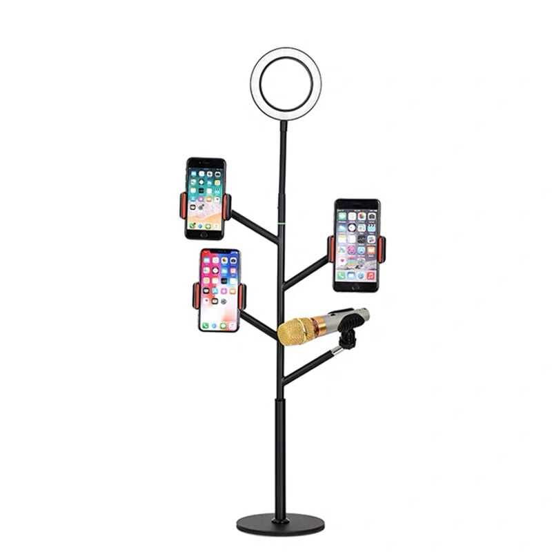 Zore Professional Live Stream Işıklı Telefon Tutucu Ring Light Siyah