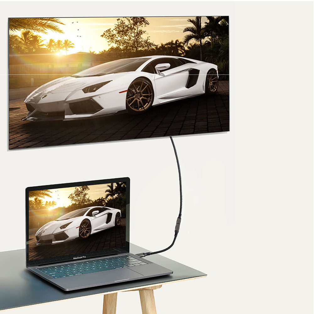 Zore Extension USB3.2 Type-C PD Uzatma Kablosu 100W 20Gbps 4K@60Hz 0.2 Metre Siyah