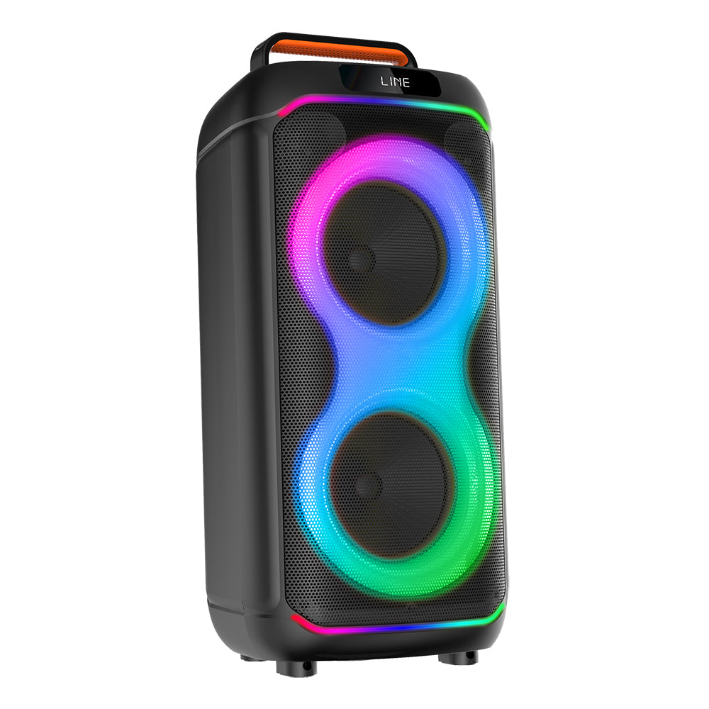 Zore GD-2608 Dijital LED Göstergeli FM Radyolu Mikrofonlu RGB TWS Çift 6.5 inç Stereo Bass Kablosuz Karaoke Hoparlör Siyah
