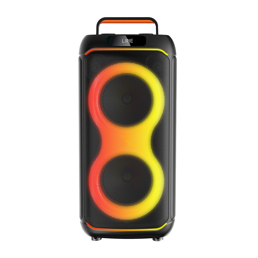 Zore GD-2608 Dijital LED Göstergeli FM Radyolu Mikrofonlu RGB TWS Çift 6.5 inç Stereo Bass Kablosuz Karaoke Hoparlör Siyah