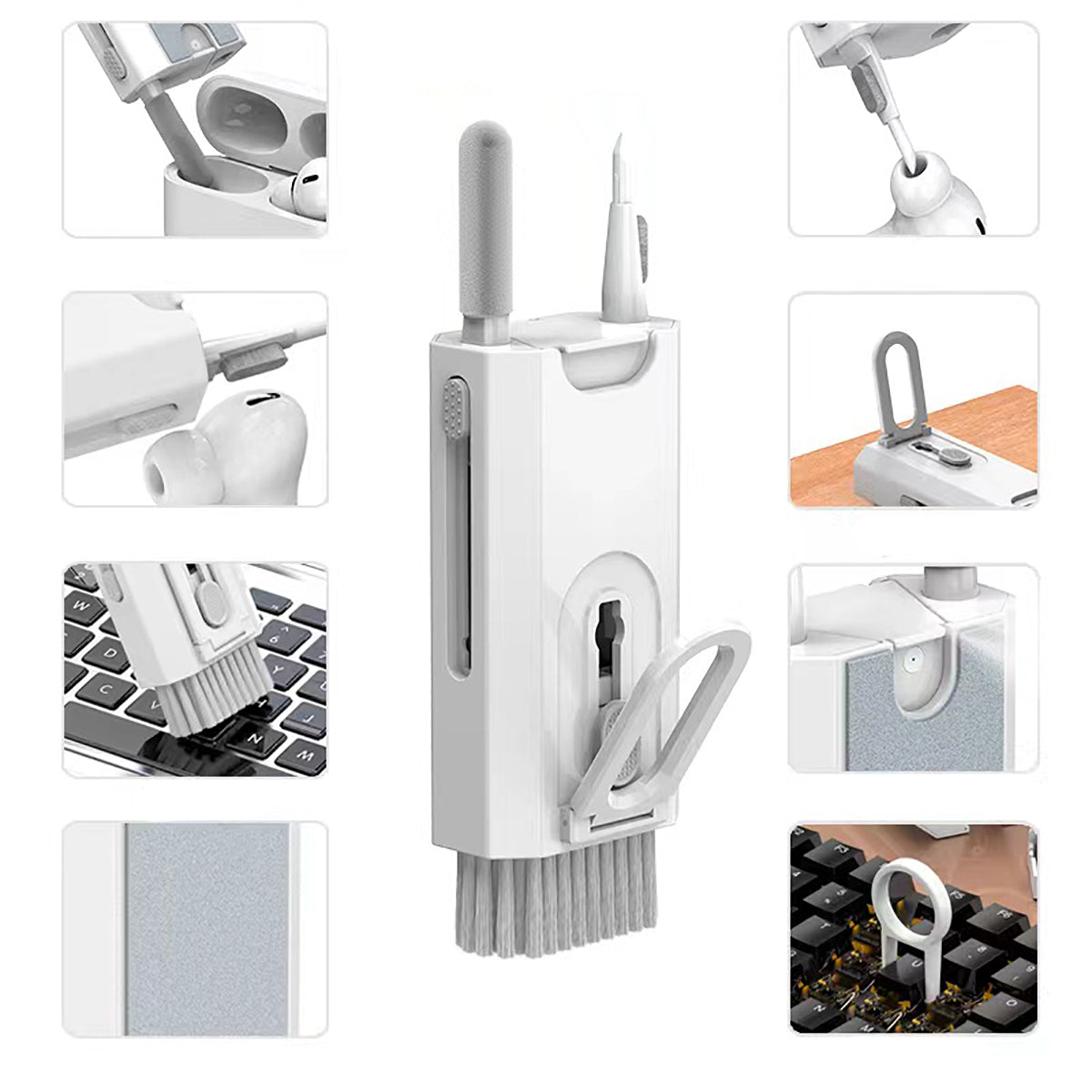 Zore Q8 Çok Fonksiyonlu Airpods Temizleme Kiti Beyaz