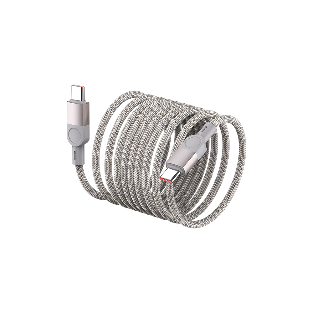 Zore ZR-44 Type-C to Type-C PD 100W Örgü Tasarımlı Hızlı Şarj Özellikli Data ve Şarj Kablosu 1M Gri